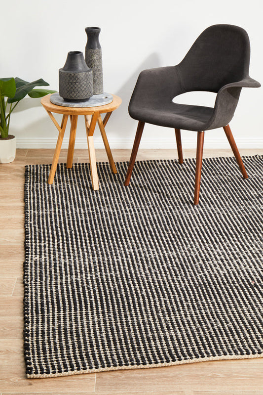 Halden Black Wool Rug