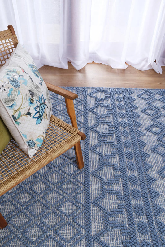 Vexa Modern Blue Wool Rug