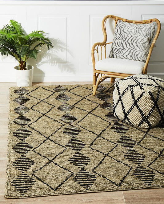 Javara Brown and Black Jute Rug