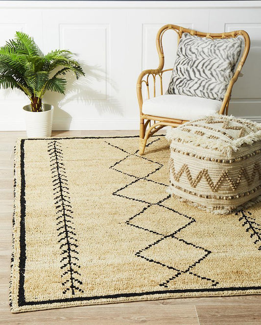Javara Flax Beige Jute Rug