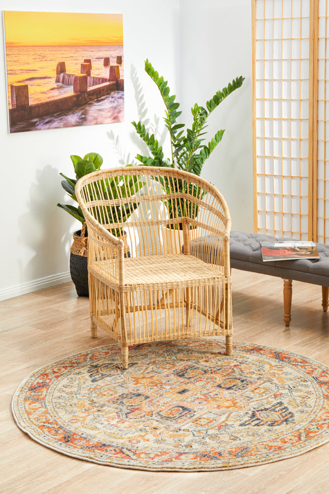 Cantera Rust Multicolor Round Rug