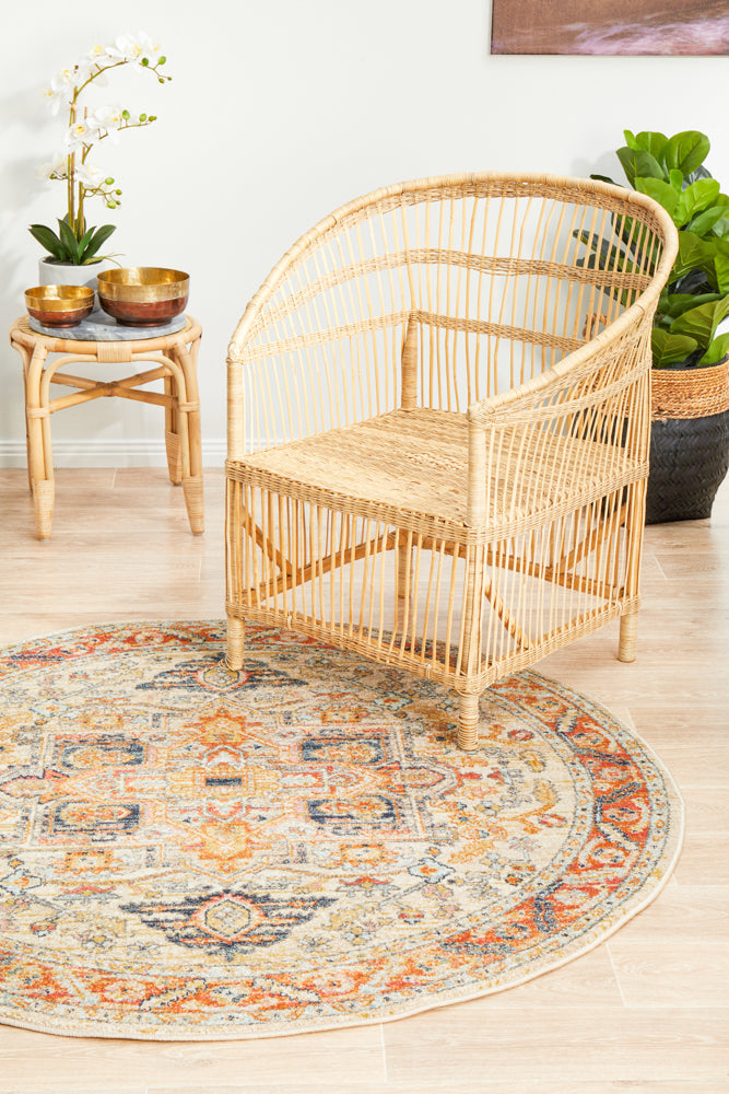 Cantera Rust Multicolor Round Rug