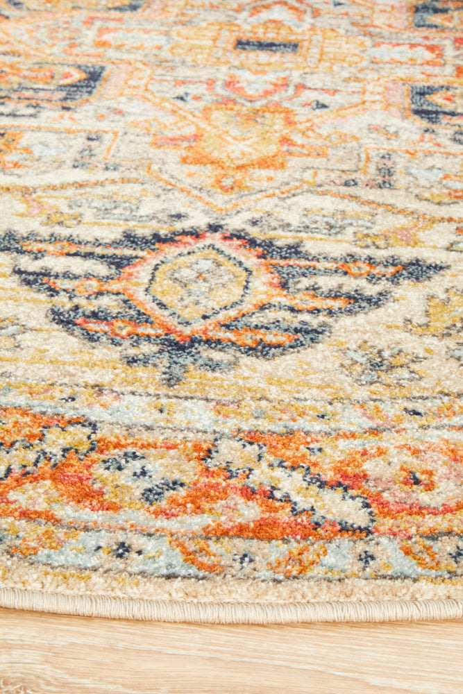 Cantera Rust Multicolor Round Rug