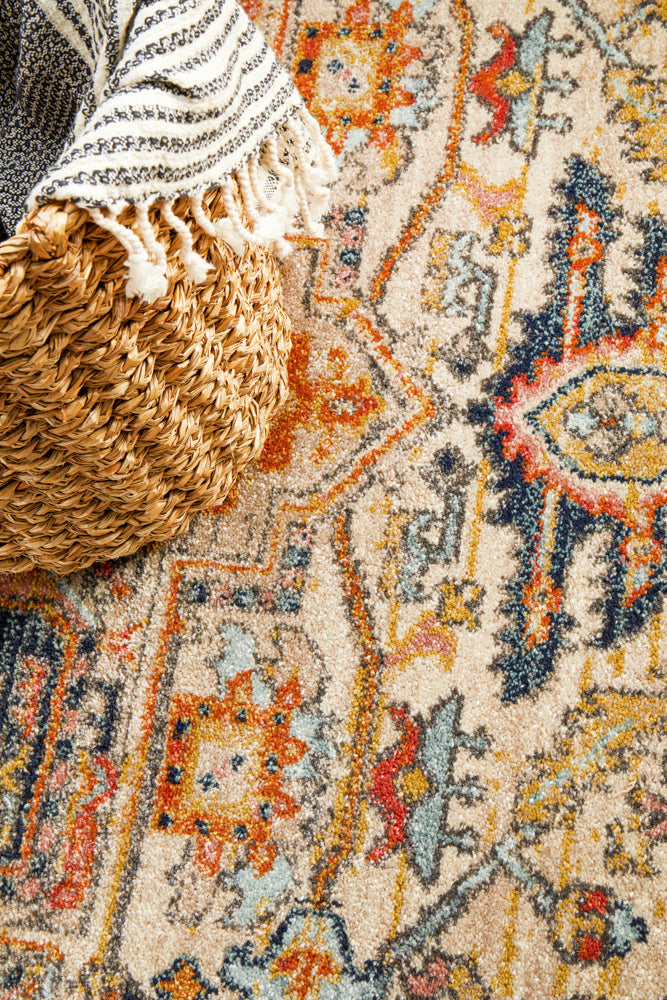 Cantera Rust Multicolor Round Rug