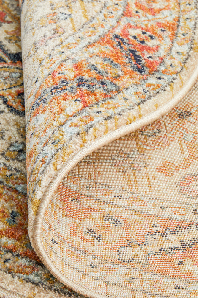 Cantera Rust Multicolor Round Rug