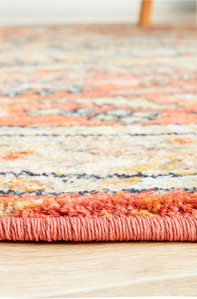 Cantera Terracotta Multicolor Round Rug