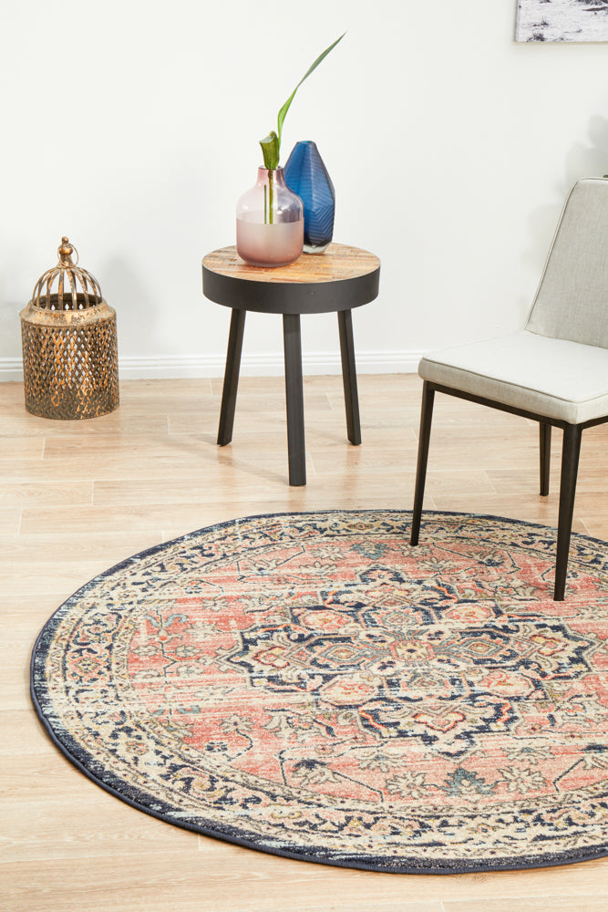 Cantera Brick Multicolor Round Rug