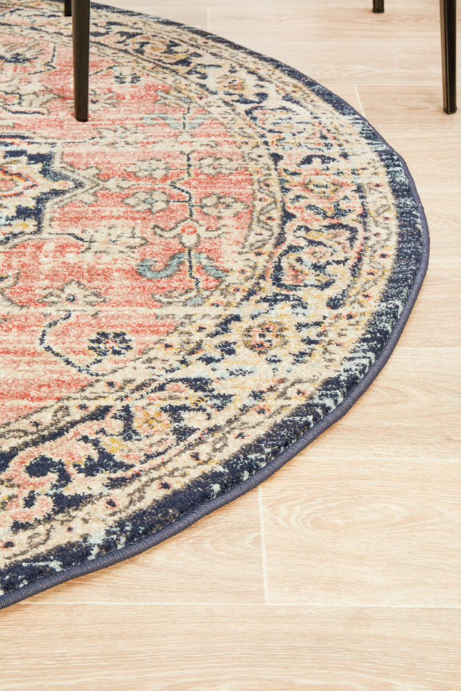 Cantera Brick Multicolor Round Rug