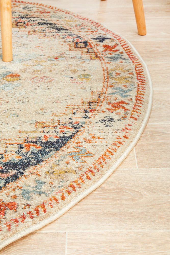 Cantera Multicolor Round Rug