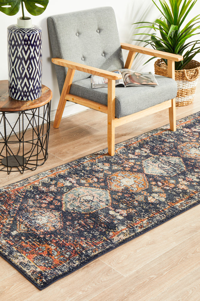 Cantera Navy Multicolor Runner Rug