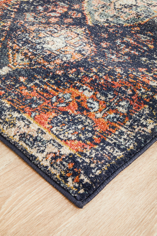 Cantera Navy Multicolor Runner Rug