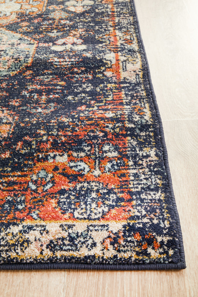 Cantera Navy Multicolor Runner Rug
