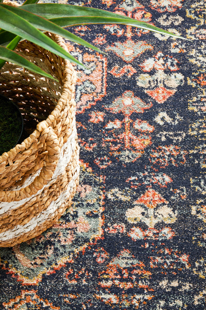 Cantera Navy Multicolor Runner Rug