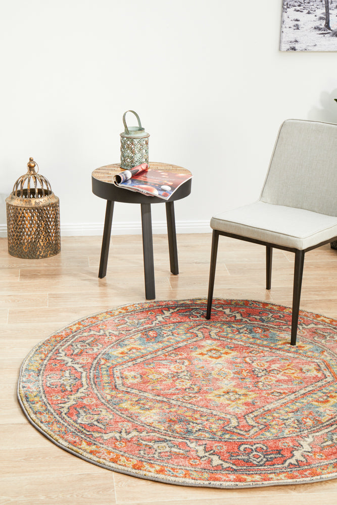 Cantera Flax Multicolor Round Rug