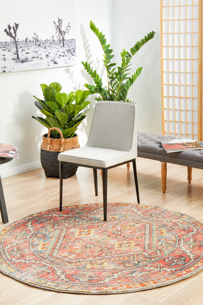 Cantera Flax Multicolor Round Rug