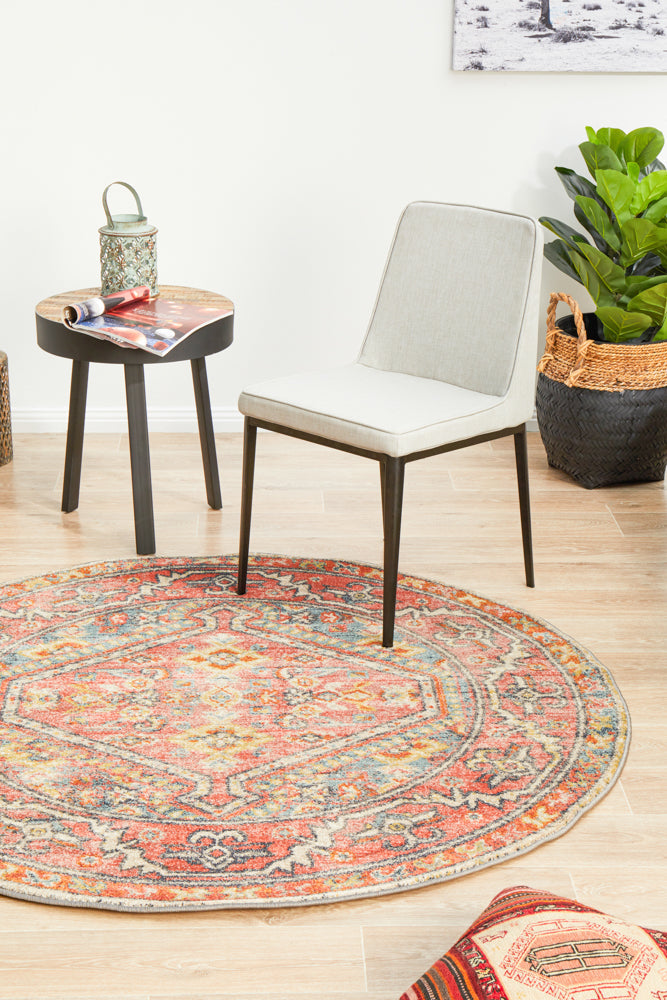 Cantera Flax Multicolor Round Rug