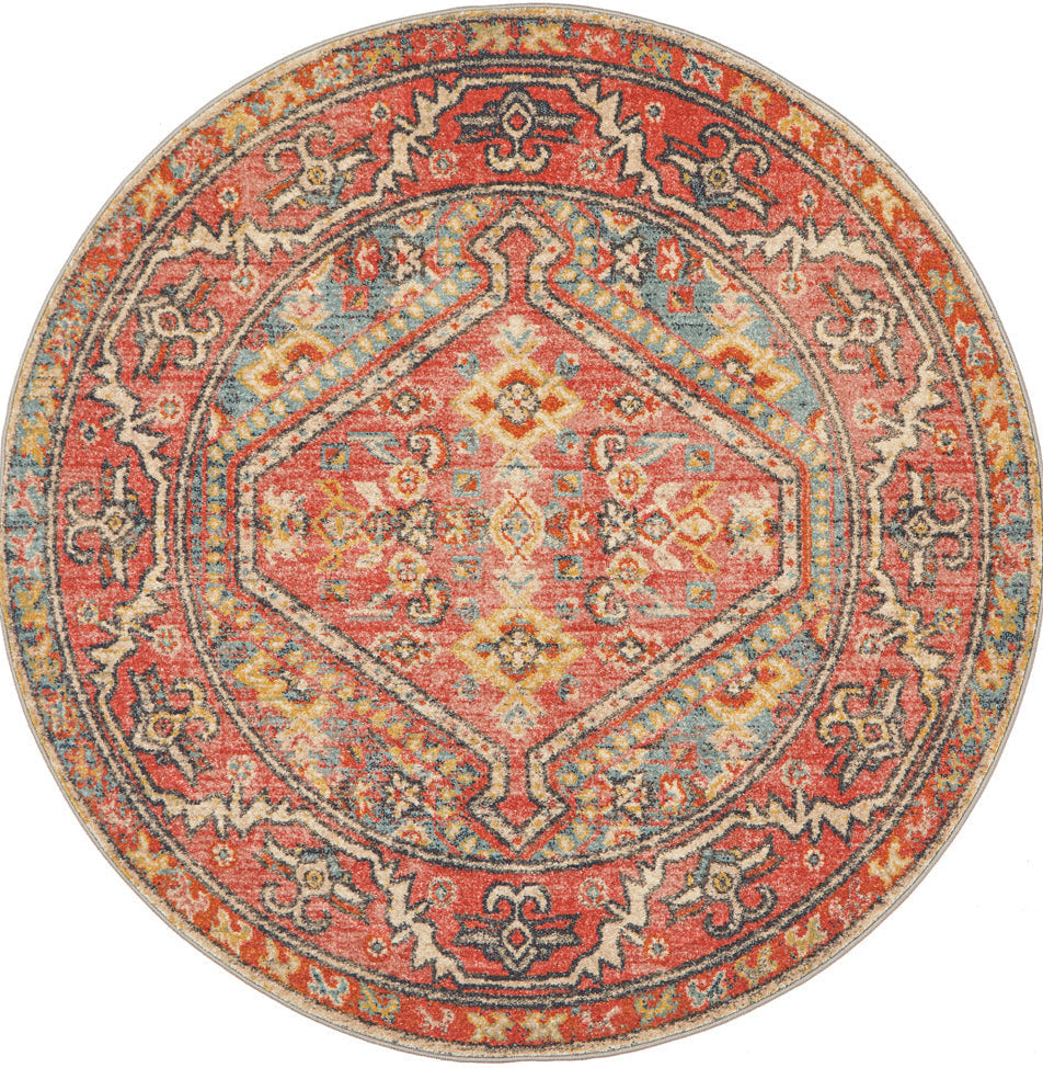 Cantera Flax Multicolor Round Rug