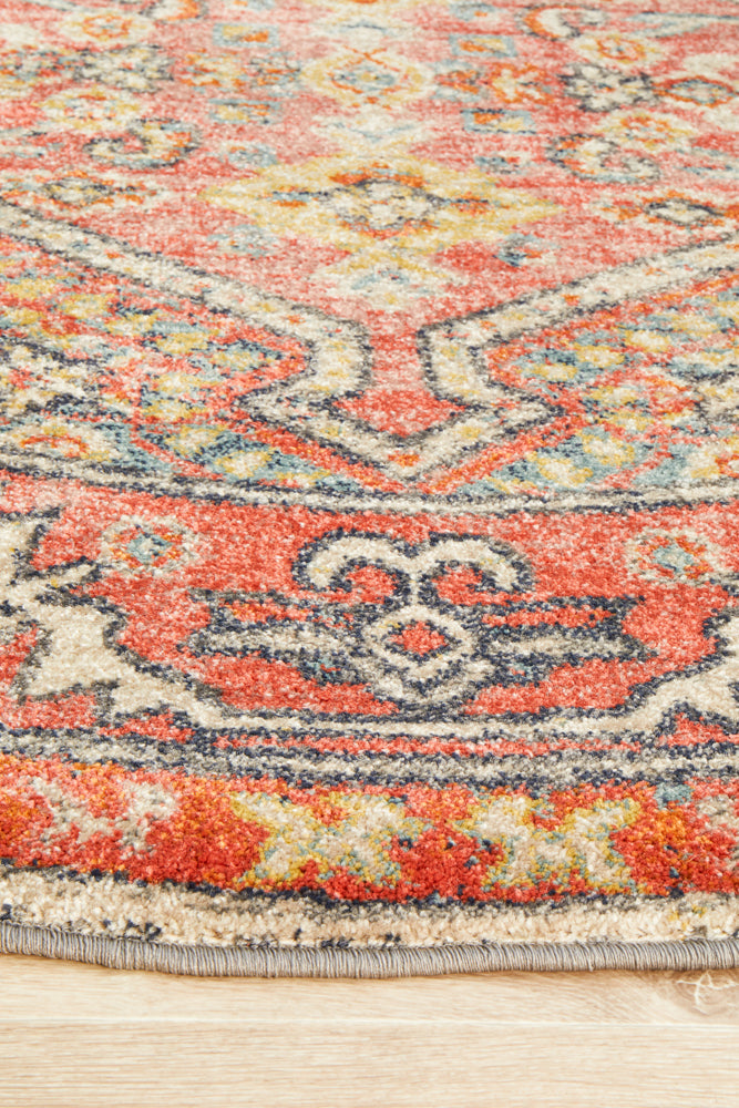 Cantera Flax Multicolor Round Rug