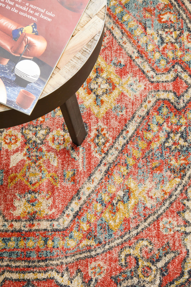 Cantera Flax Multicolor Round Rug