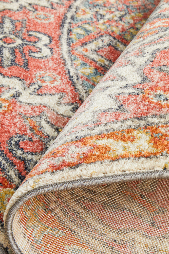 Cantera Flax Multicolor Round Rug
