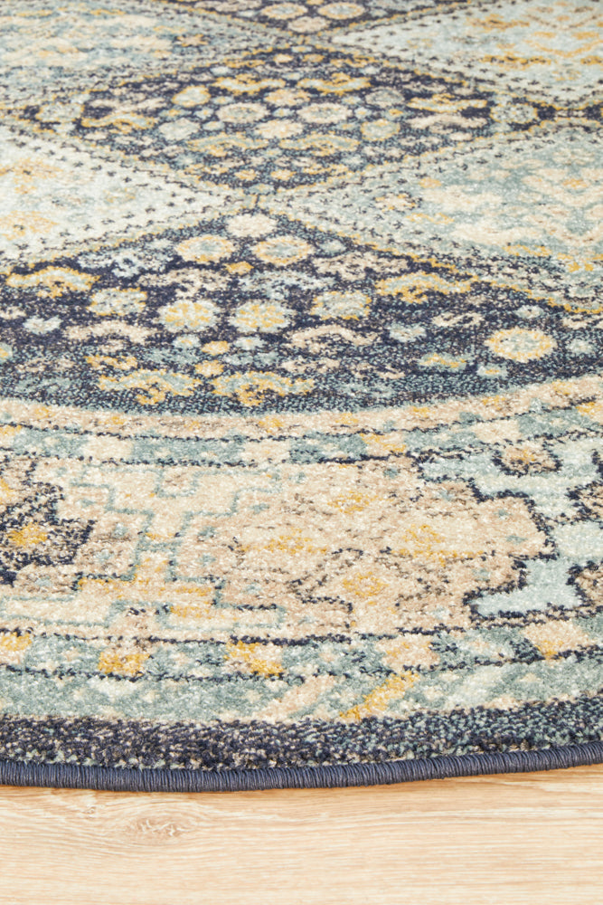 Cantera Midnight Multicolor Round Rug