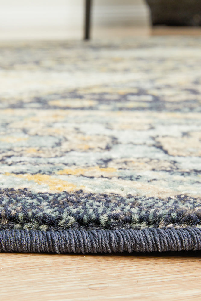 Cantera Midnight Multicolor Round Rug