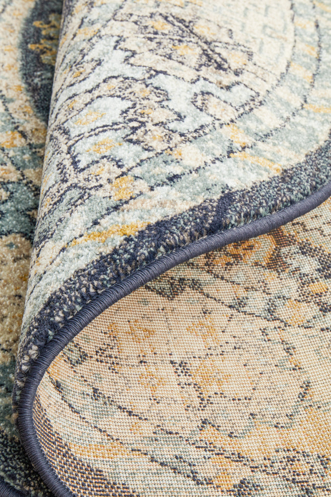 Cantera Midnight Multicolor Round Rug