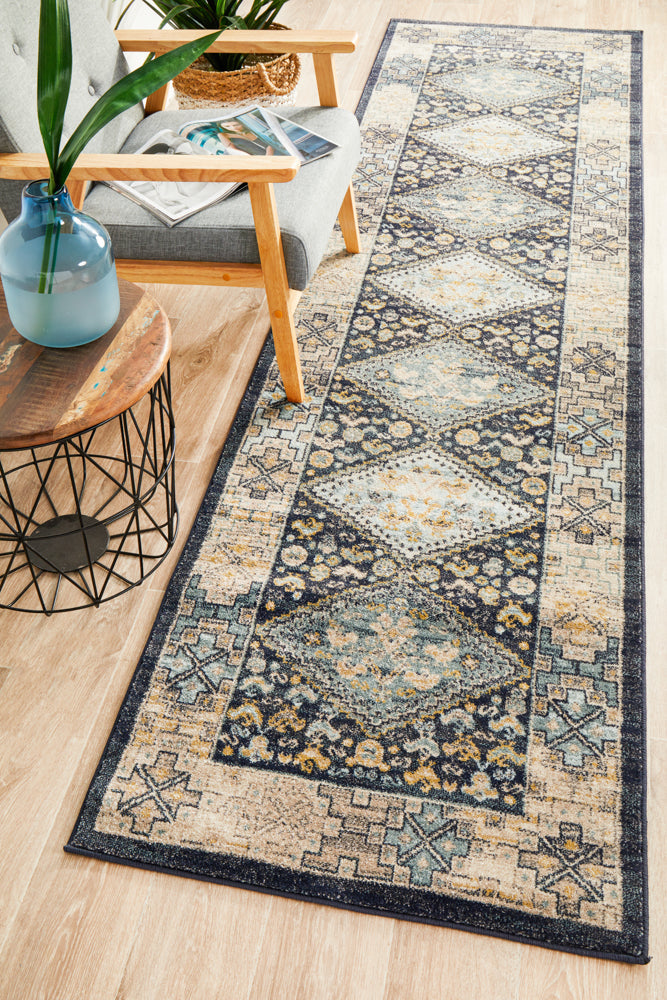 Cantera Midnight Multicolor Runner Rug