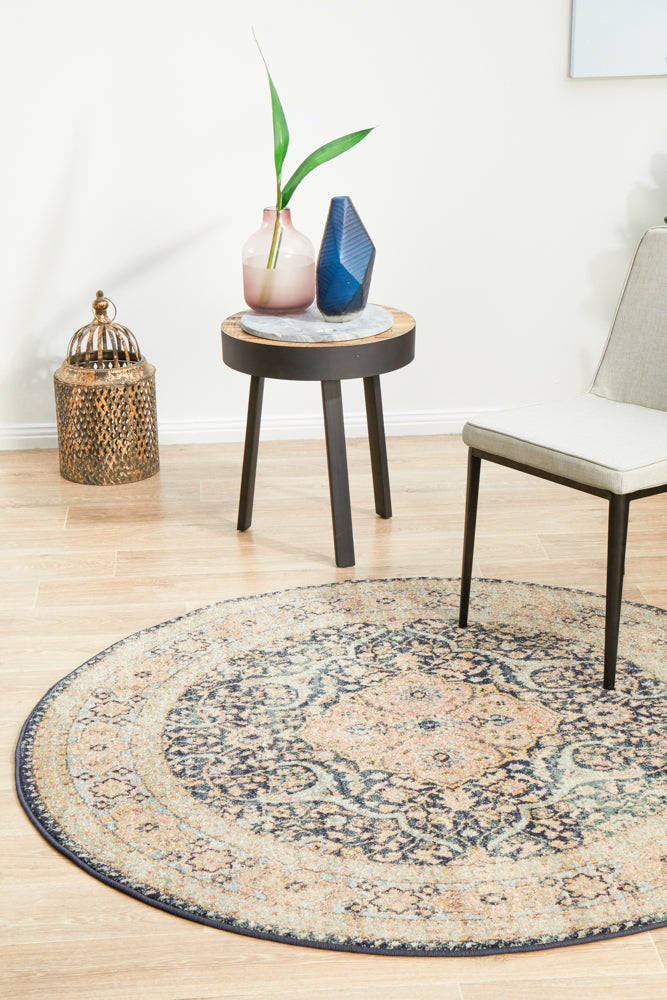 Cantera Ink Multicolor Round Rug