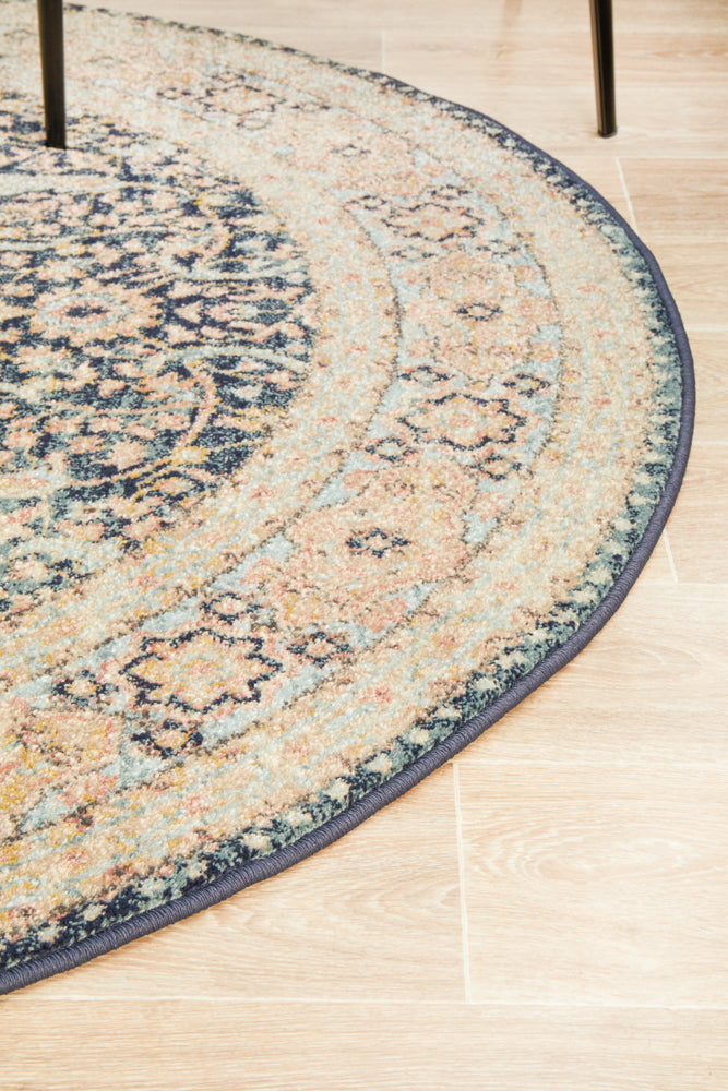 Cantera Ink Multicolor Round Rug