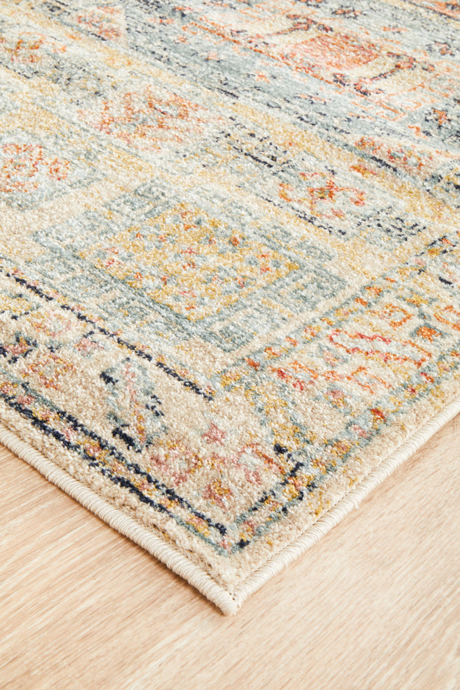 Cantera Sky Blue Multicolor Runner Rug