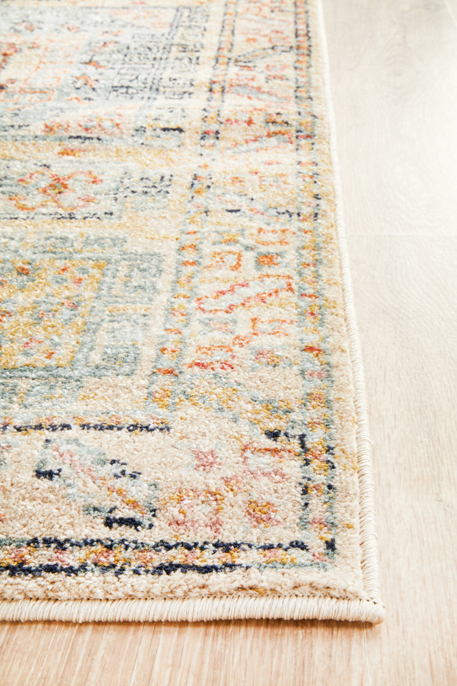 Cantera Sky Blue Multicolor Runner Rug