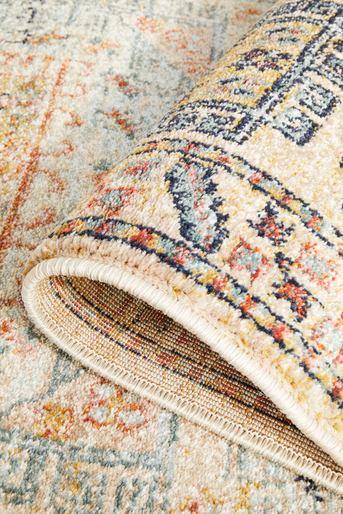 Cantera Sky Blue Multicolor Runner Rug