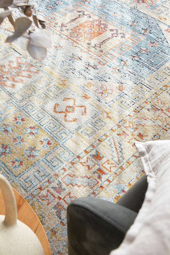 Cantera Sky Blue Multicolor Rug