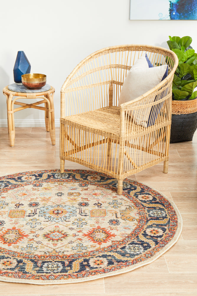 Cantera Wheat Multicolor Round Rug