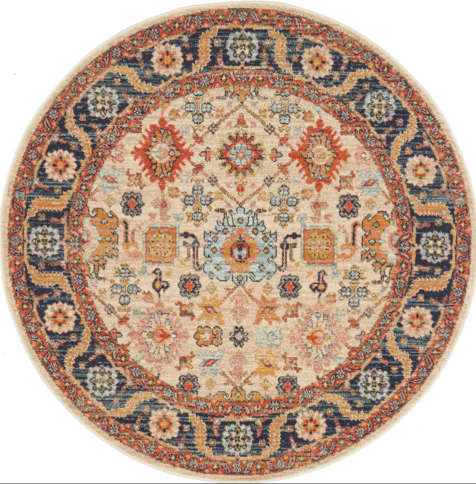 Cantera Wheat Multicolor Round Rug