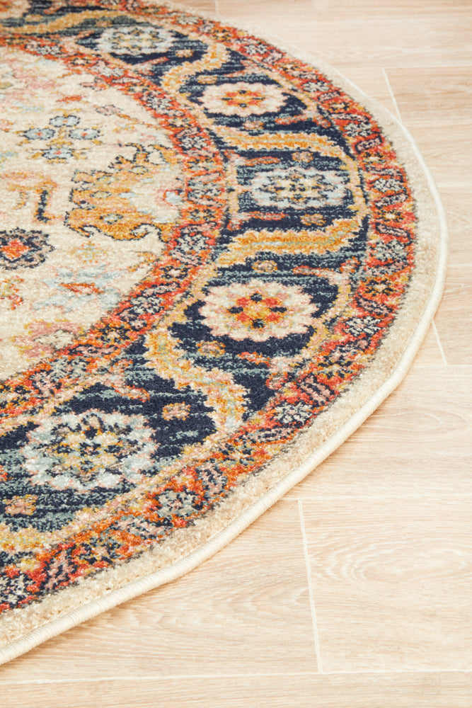 Cantera Wheat Multicolor Round Rug