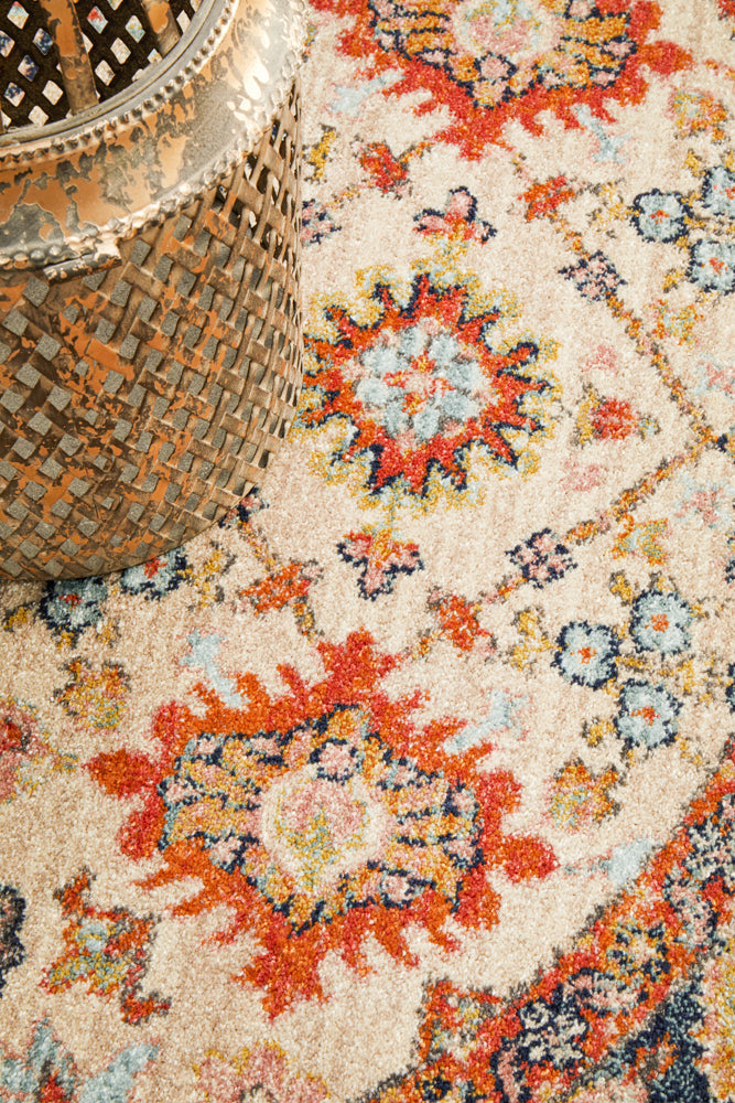 Cantera Wheat Multicolor Round Rug