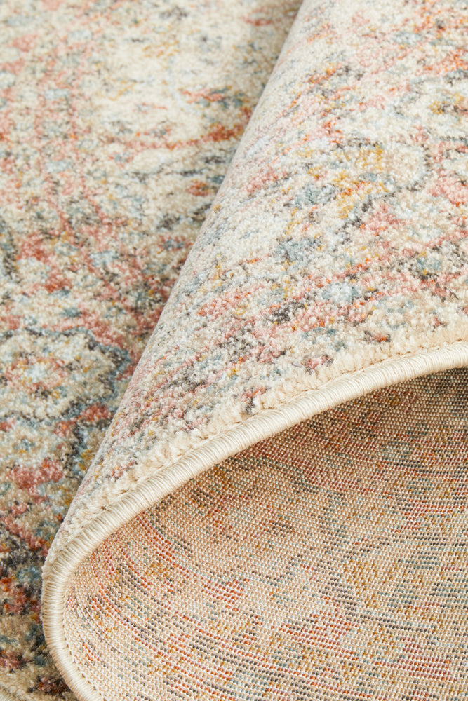 Cantera Straw Multicolor Round Rug