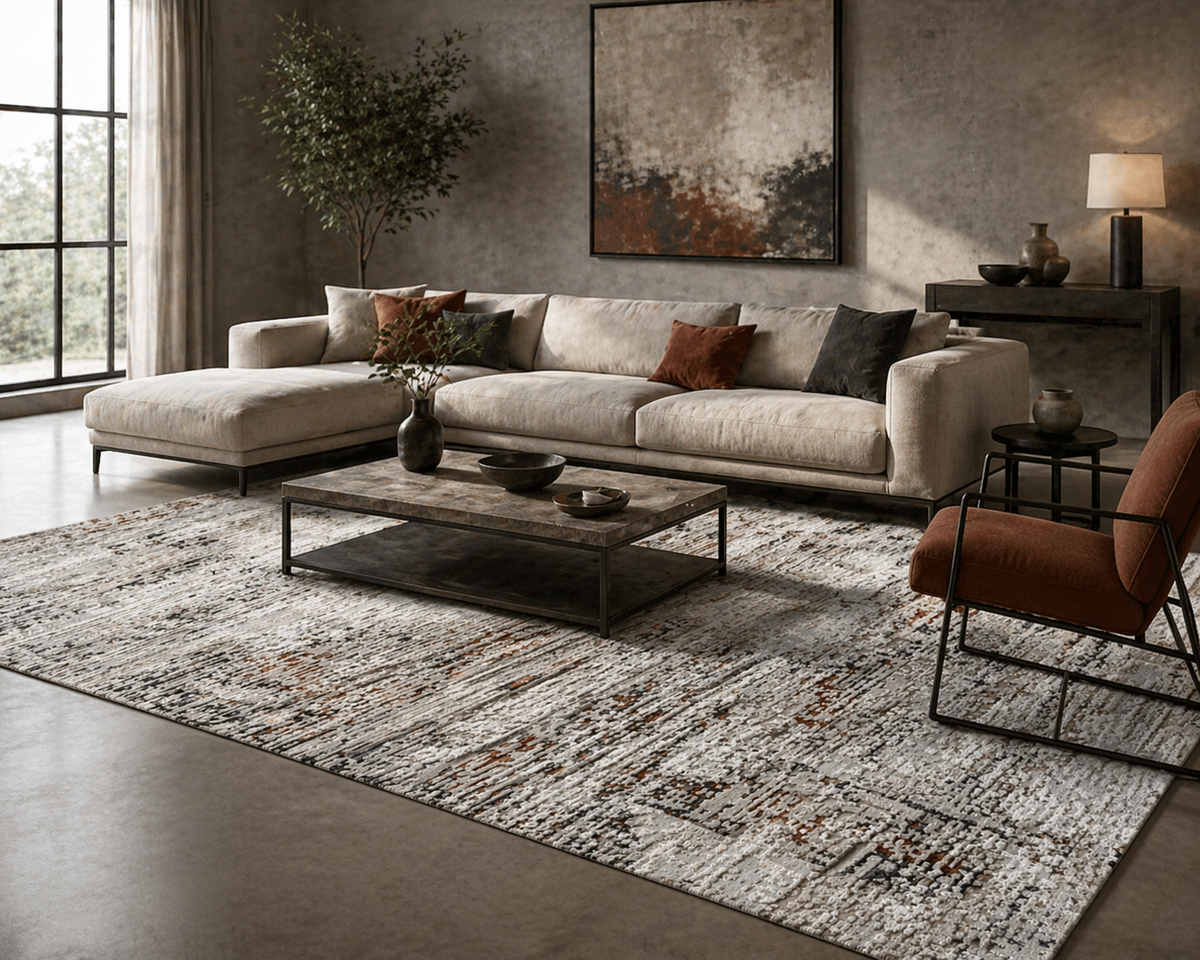 Avalon Brown Abstract Rug