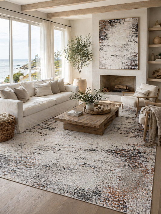 Avalon Ivory Abstract Rug
