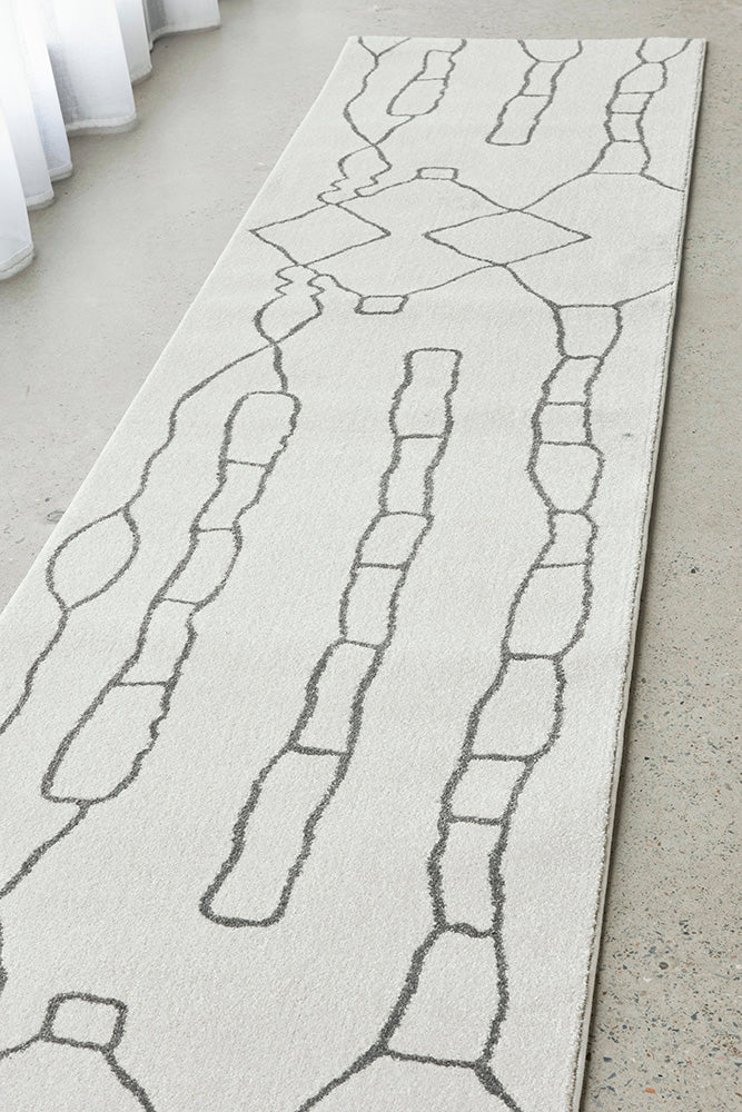 Lucera Ash Silver and Grey Runner Rug
