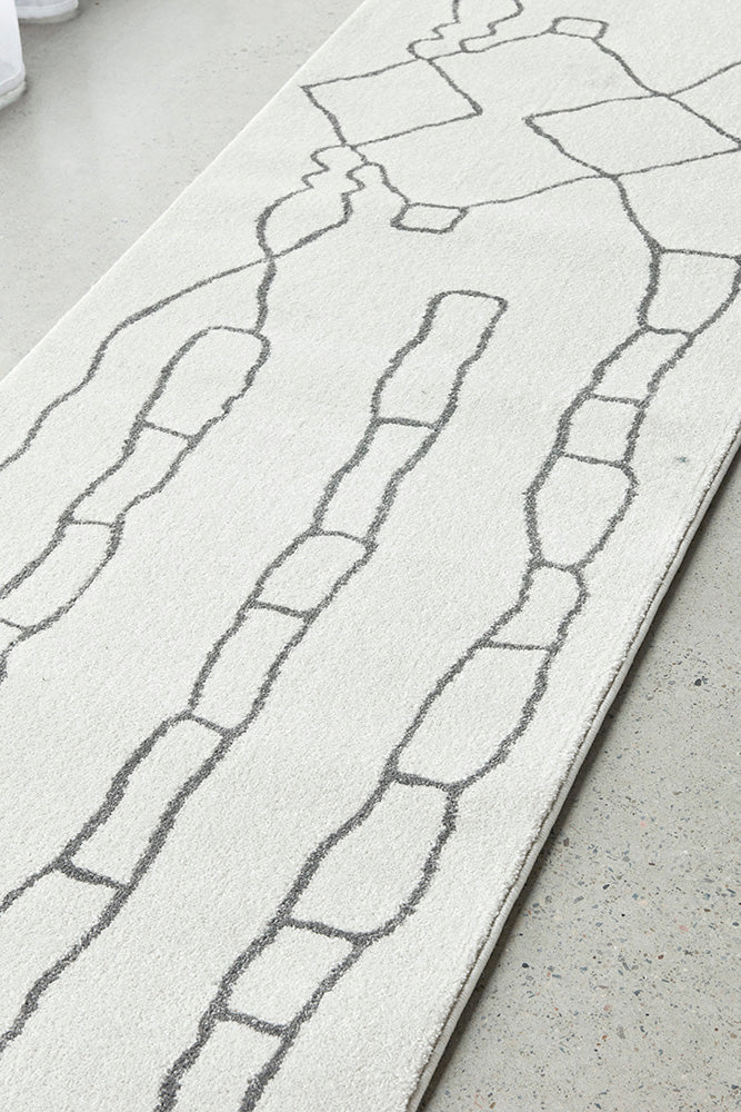 Lucera Ash Silver and Grey Runner Rug