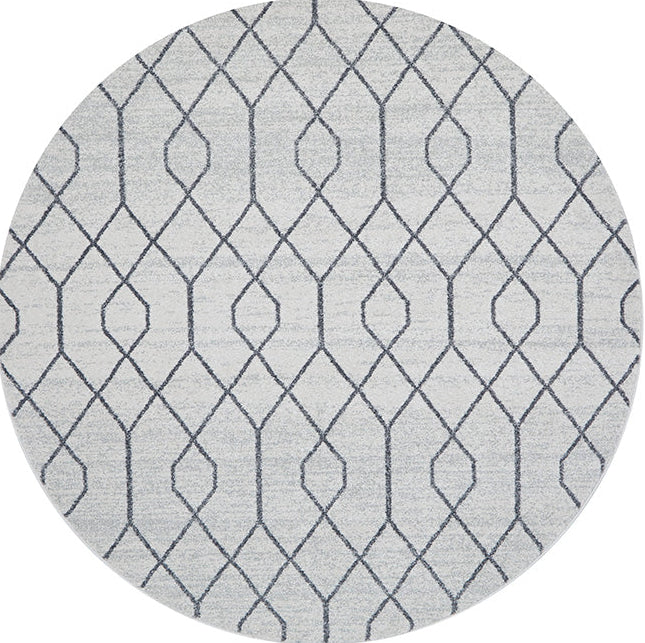 Lucera Flax Silver Round Rug