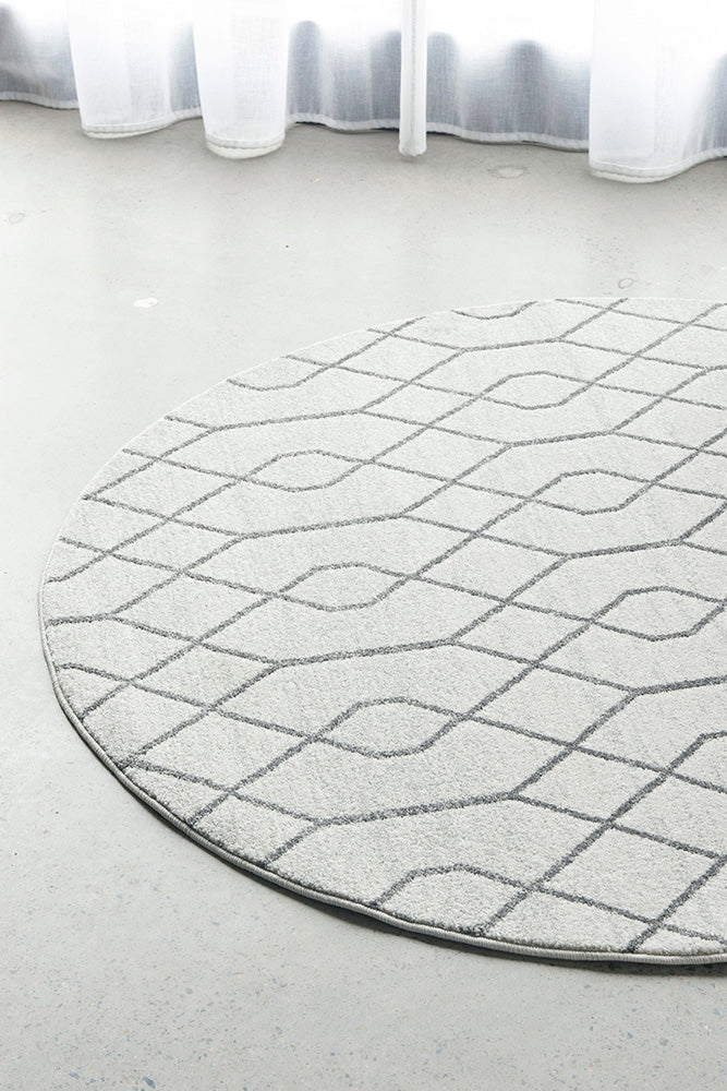 Lucera Flax Silver Round Rug