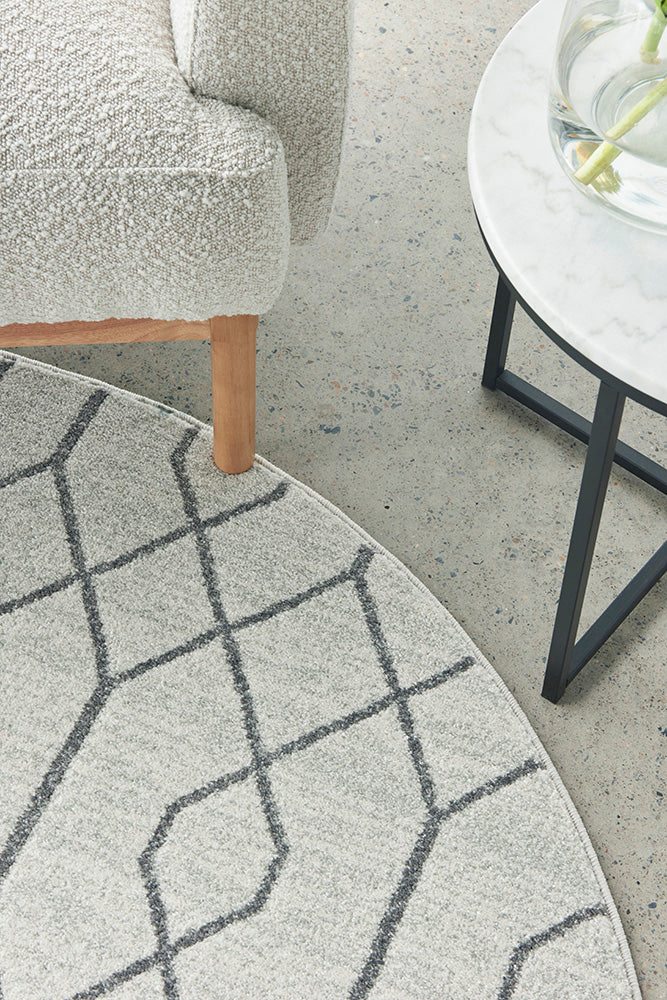 Lucera Flax Silver Round Rug
