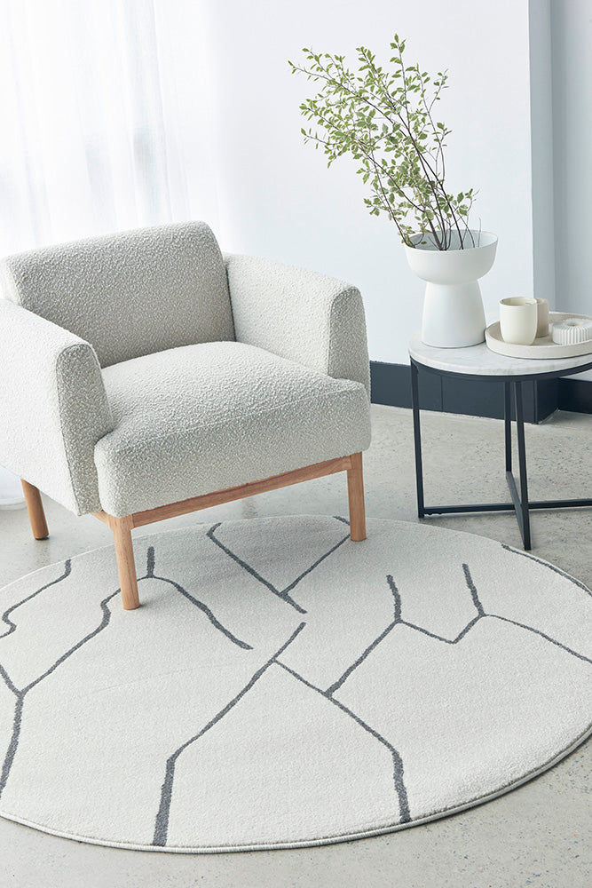 Lucera Grey Round Rug