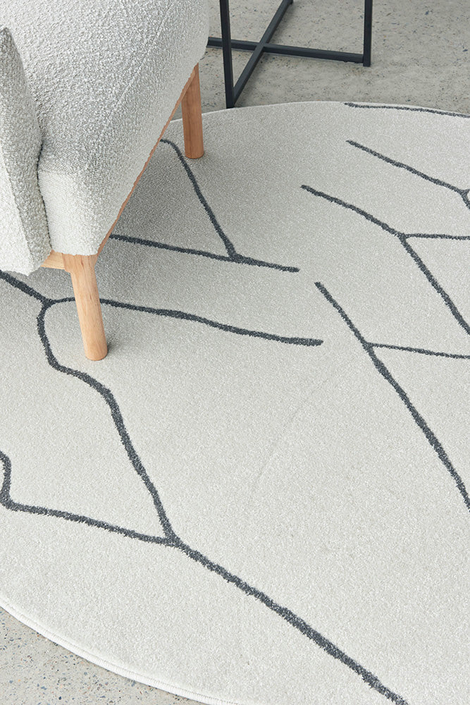 Lucera Grey Round Rug