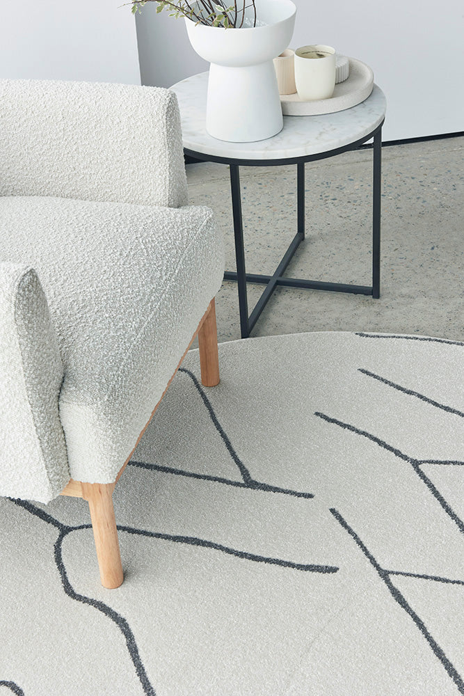 Lucera Grey Round Rug