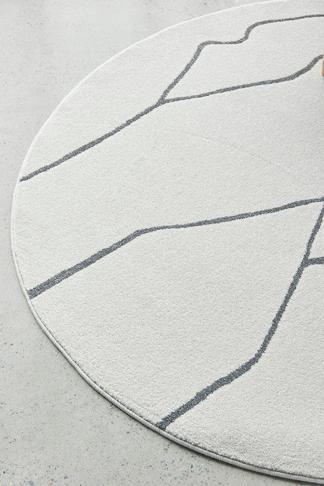 Lucera Grey Round Rug